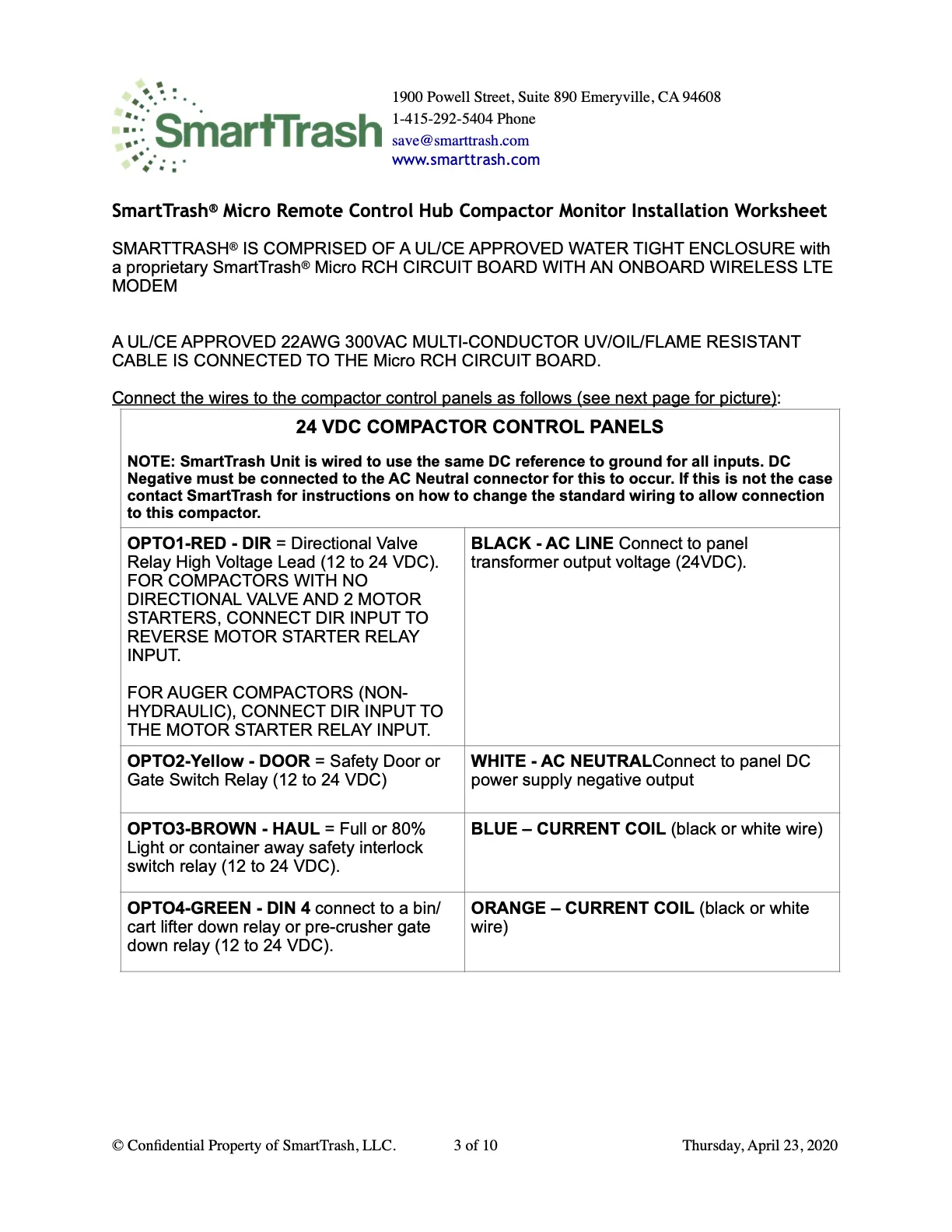24VDC wiring instructions